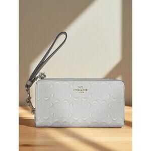 Coach C7220 Signature Embossed Leather Long Zip Around Wallet/Wristlet